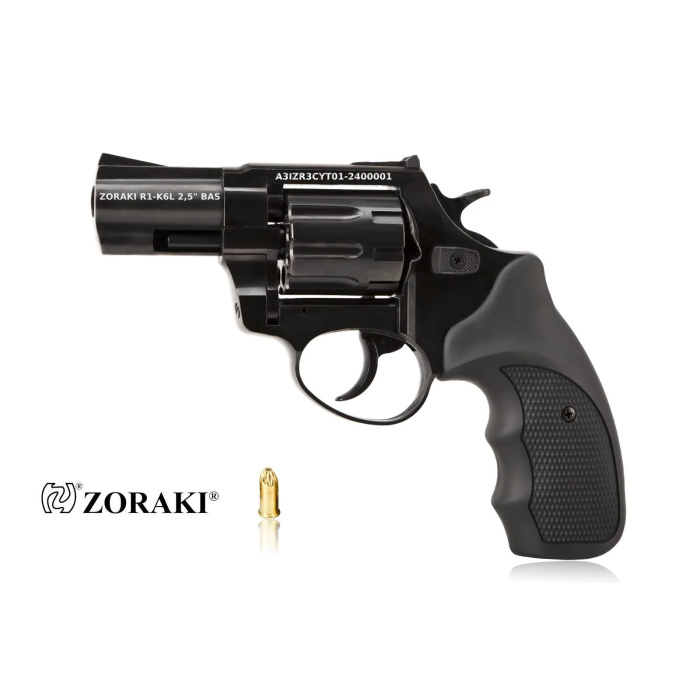 Rewolwer hukowy alarmowo sygnałowy ZORAKI R1-K6L BAS lufa 2,5" kal. .22 Long Blank czarny